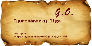 Gyurcsánszky Olga névjegykártya