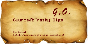 Gyurcsánszky Olga névjegykártya